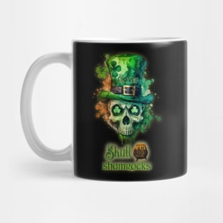 St. Patrick's Day Skull and Shamrocks Design Mug